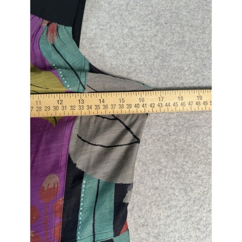 Sari Gueron‎ Silk Blend Dress Womens 4 Abstract Floral Cocktail Sheath Art - Picture 6 of 12
